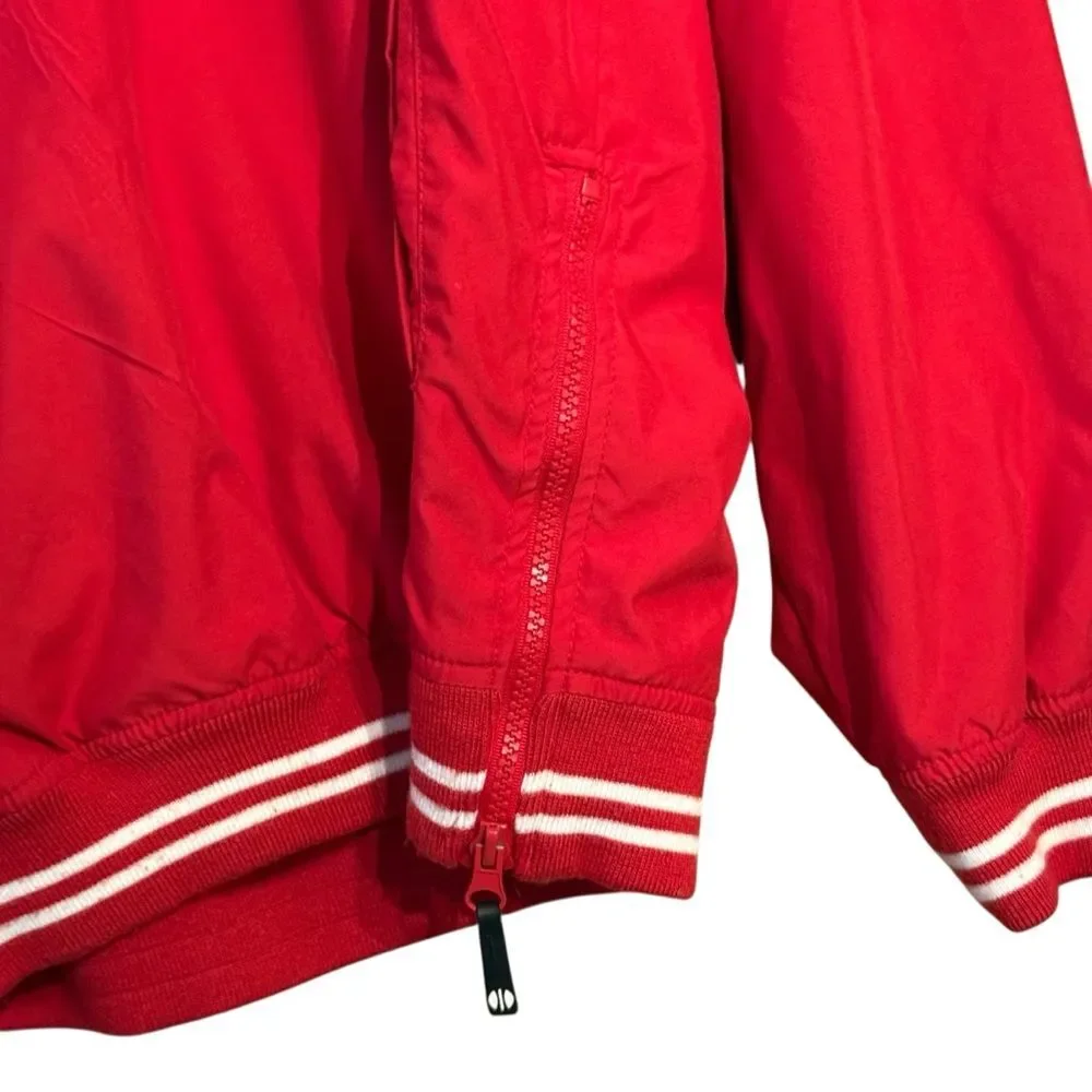 Vintage Holloway YMCA Red Pullover Windbreaker Bomber Unisex Jacket Size Small